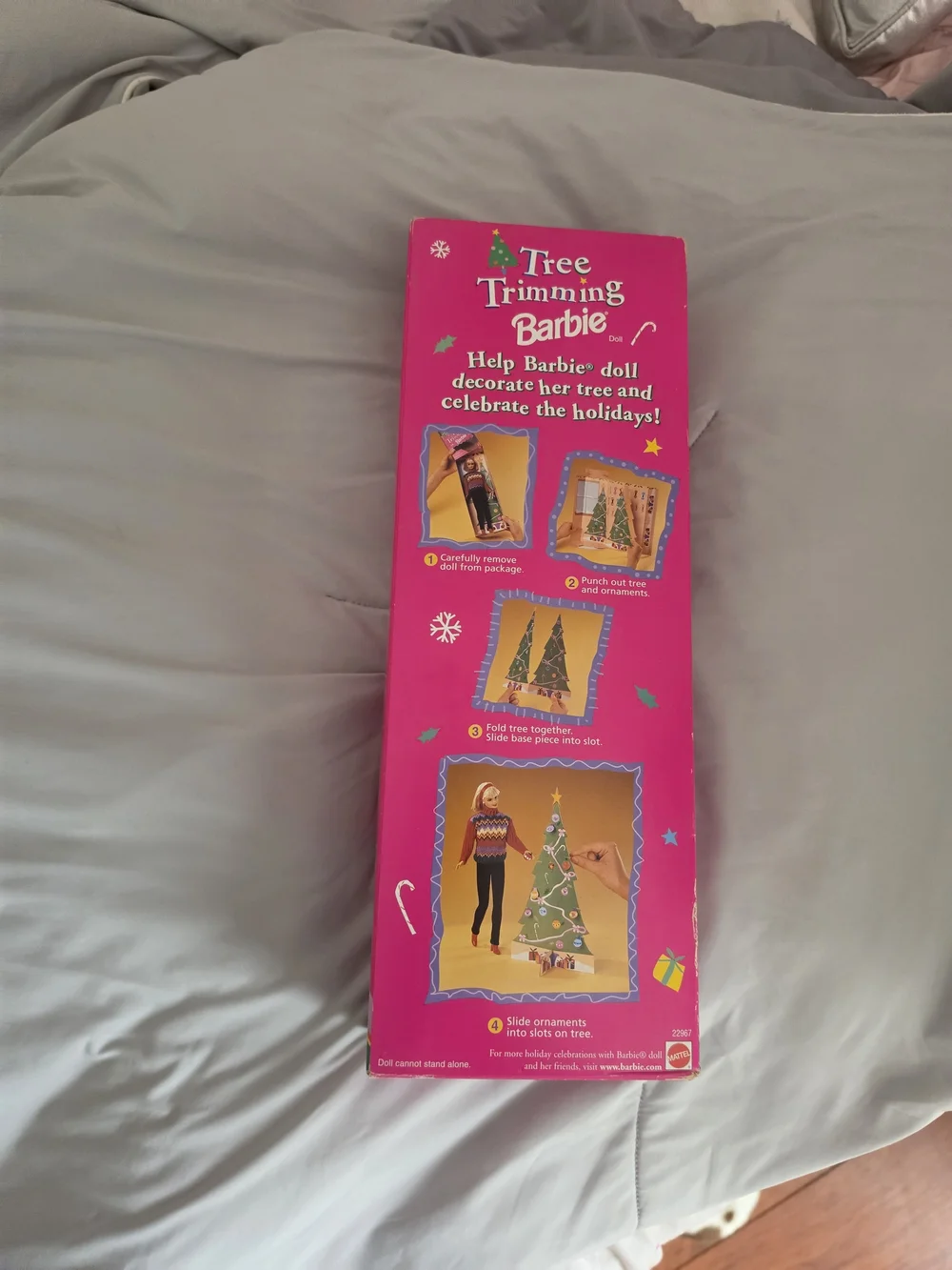 Barbie 1998 Tree Trimming Doll - In Box Pink Box